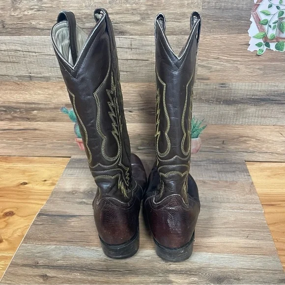 La Gran Bota men’s snakeskin leather western cowboy boots size 7 - Picture 9 of 12